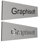 Schrift vor und nach der Fräsung