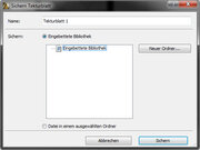 Tekturblatt speichern unter...