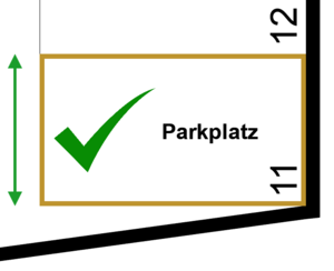 Parkfelder idealerweise rechteckig modelliert