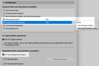 Datenkonvertierung für den IFC-Export